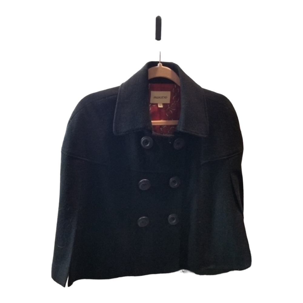 Maestro Ladies Black Wool Jacket Cape